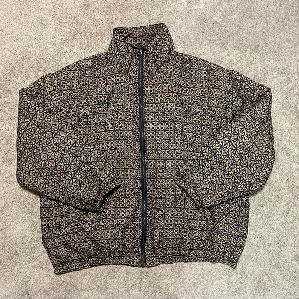 Vintage STUNT Collections Silk Bomber Jacket Womens 2X Patterned Full Zip